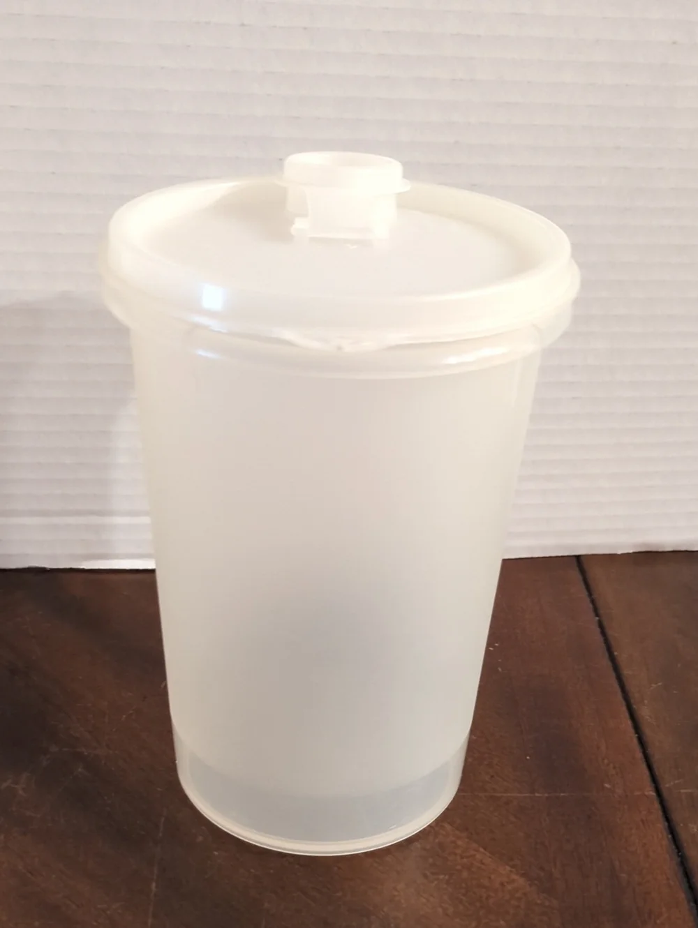 Vintage Tupperware 321 Sheer 1-Quart Canister Pitcher with Flip Top Lid